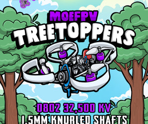 weBLEEDfpv (1.5MM) 0802 32,500kv MOEFPV TREETOPPERS w/Knurled Shaft Design SET OF (4 MOTORS)
