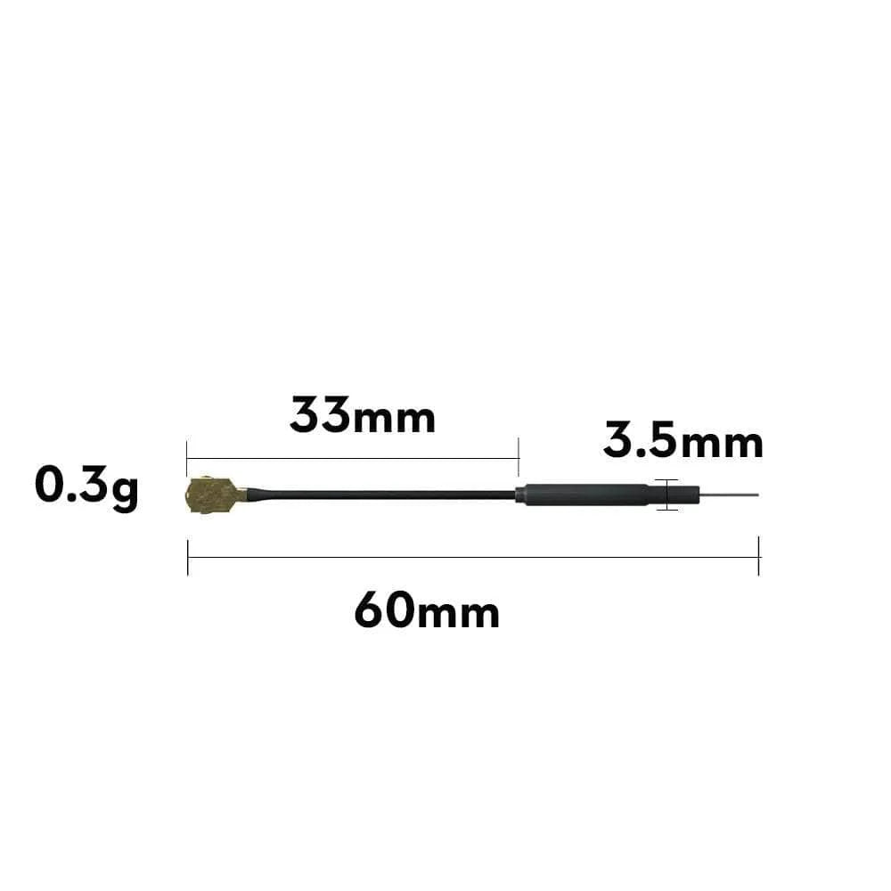 Flywoo 5.8G 3dBi Light Brass Antenna U.FL Dipole FPV Antenna 5 Pack - Linear 60MM