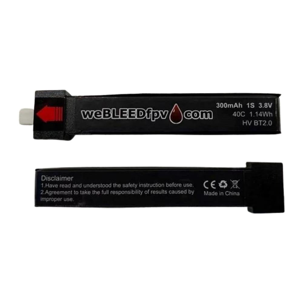 weBLEEDfpv - weBLEEDfpv 300mAh 1S PH2.0 (OR) BT2.0  LiPo Batteries - BATTERIES & ACCESSORIES